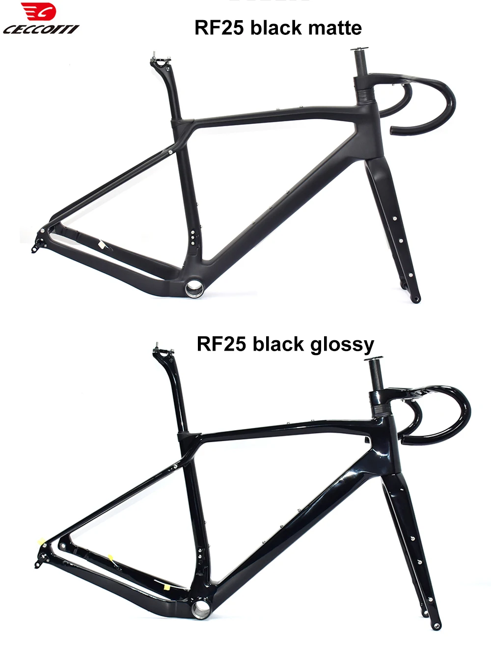 CECCOTTI DIY Farbiger Carbon-Fahrradrahmen für Gravel-Bikes, max. 50C Reifen, Werkspreis, 2 Jahre Garantie, T1000 Carbon-Rahmenset