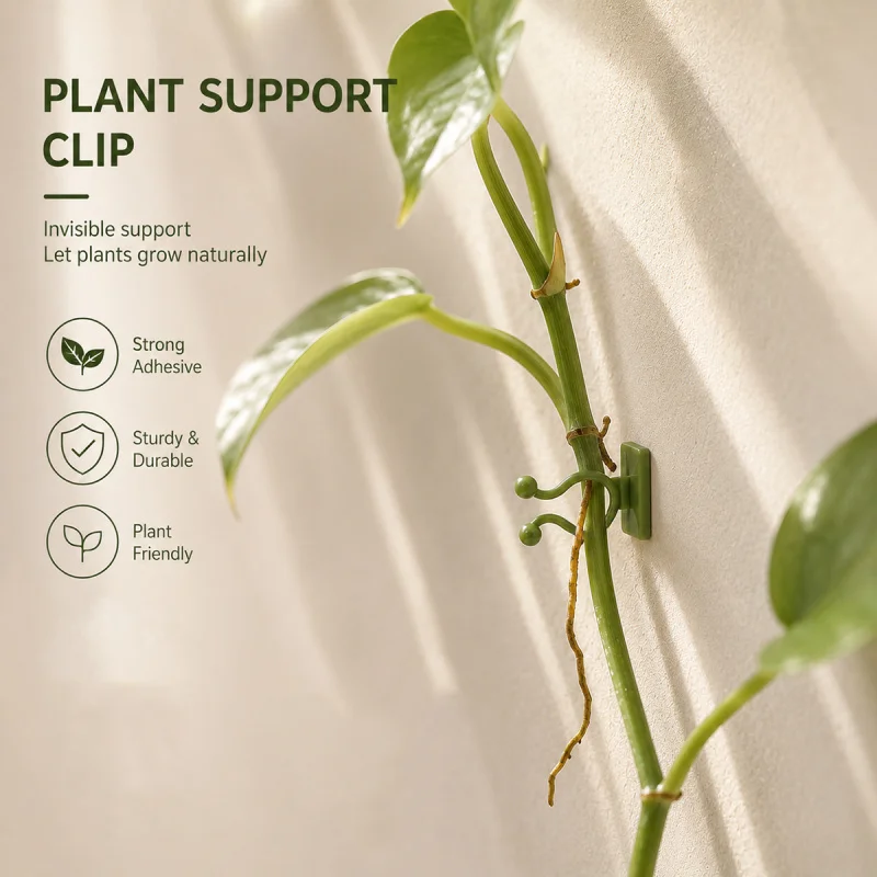 10pcs Self-Adhesive Plant Climbing Wall Fixed Buckle Hook, Home Garden Plant Climbing Wall Fixture Clips, Rattan Vine Fixer