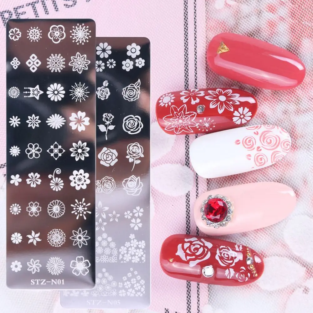 

Tool Nail Print Stencil Flower Leaf Designs Art Plate Stamp Stamping Christmas Nail Stamping Templates Snowflake Nail Gel Print
