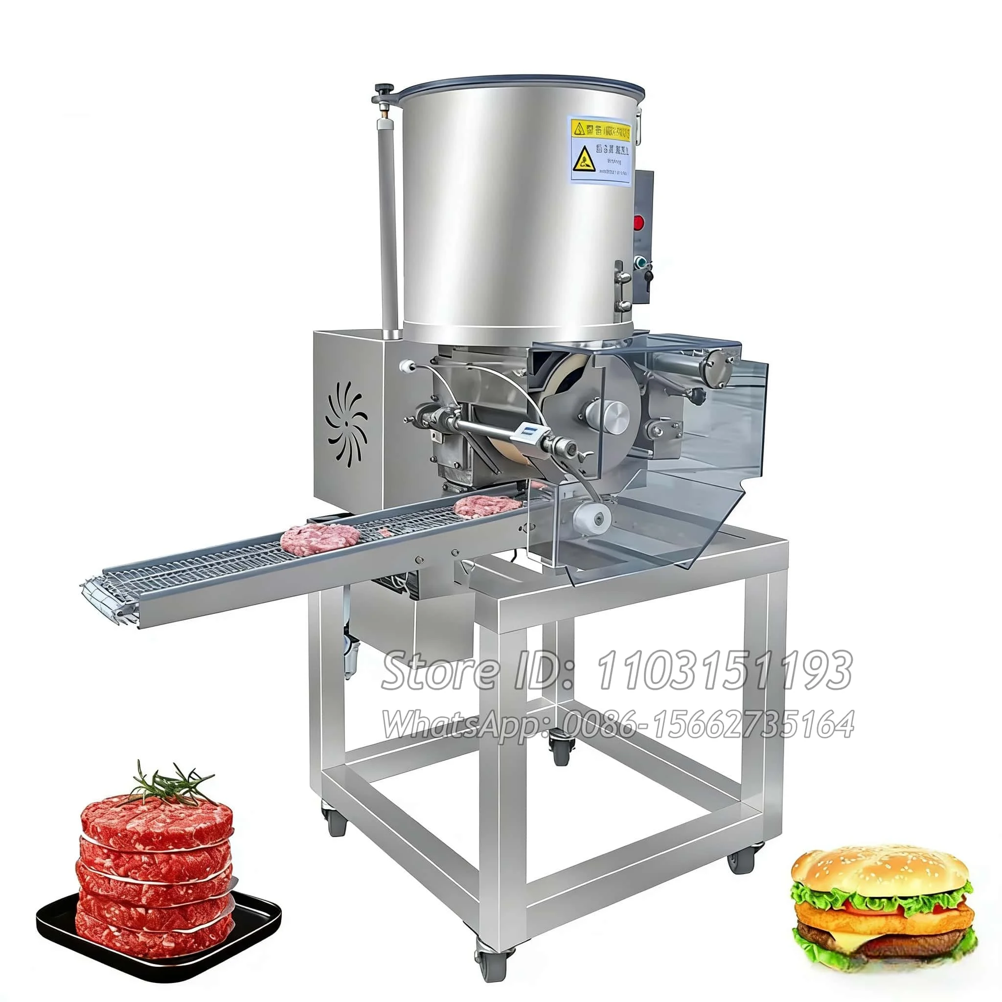 Automatic Commercial Burger Meat Pie Cutlet Nugget Making Machine Hamburger Meat Beef Patty Molder Maker Patty Forming Machine