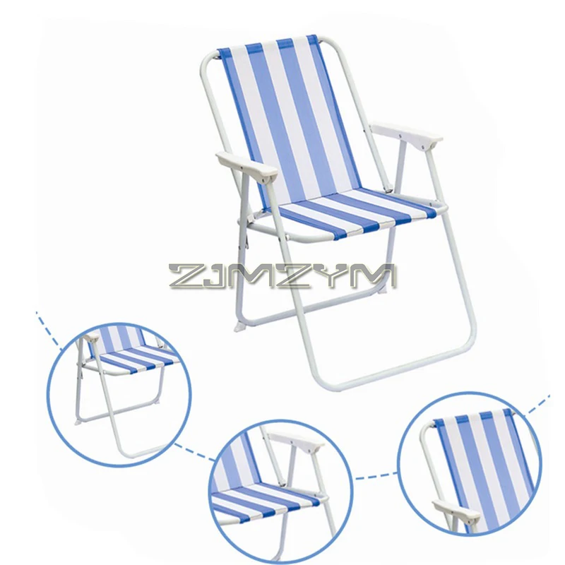 Folding Beach Chair High Back Outdoor Lawn Chair Portable Backpack Foldable Camping Chair with Hard Arms, Multi Stripe