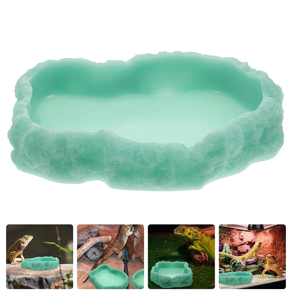 Reptile Feeding Bowl Resin Reptile Water Dish Food Bowl Reptile Food Water Dish Lizard Tortoise Pets Feeding Terrarium