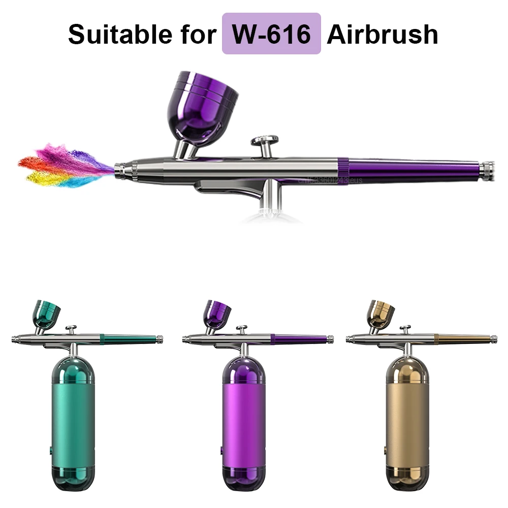 Zestaw aerografu do paznokci akcesoria rozpylacz pistolet natryskowy z kubkami zestaw do czyszczenia paznokci dekoracja do W-616B