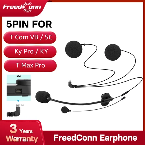 FreedConn-auriculares de 5 pines, manos libres, Audio de árbitro para T Com VB T Com SC T Max Pro FX KY Pro R1 Plus R1 Pro R3