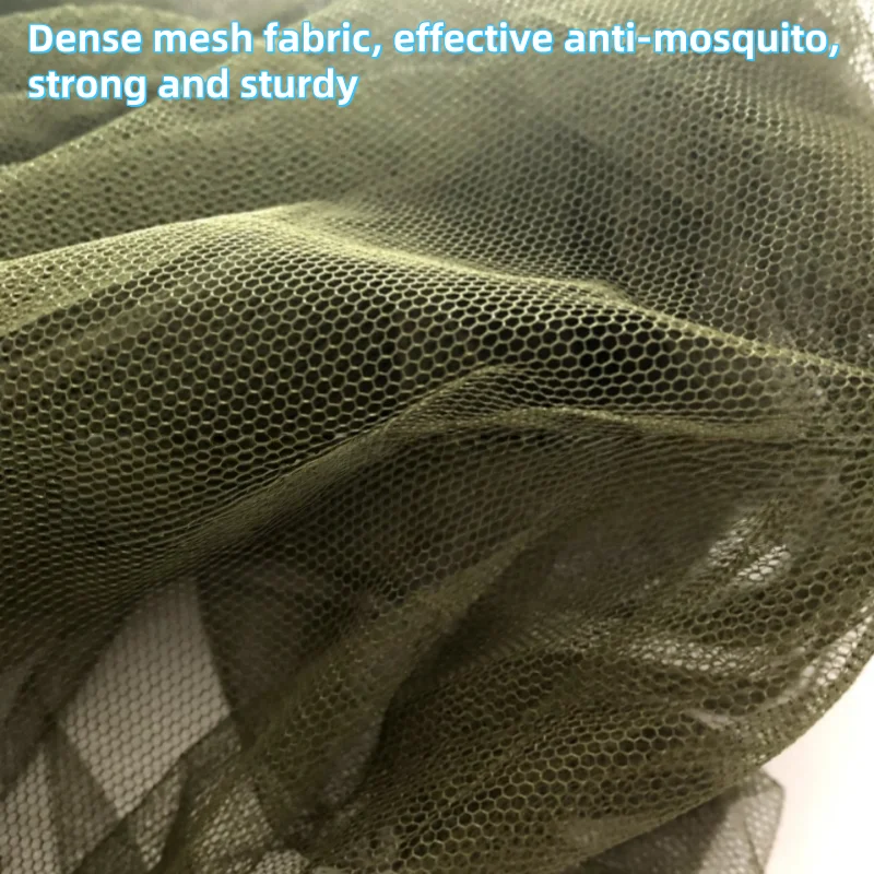 Leicht zu transportierendes Outdoor-Einzelklappbett mit Moskitonetz in Militärgrün für den Sommer. – Detail 6