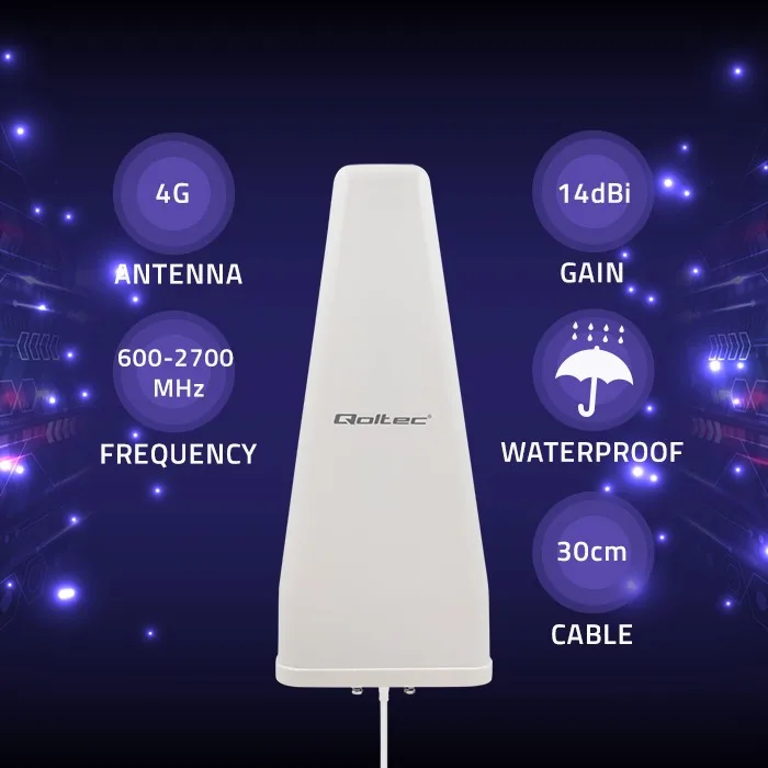 Qoltec Antenne 4G LTE DUAL | 14dBi | omni-directioneel | extern