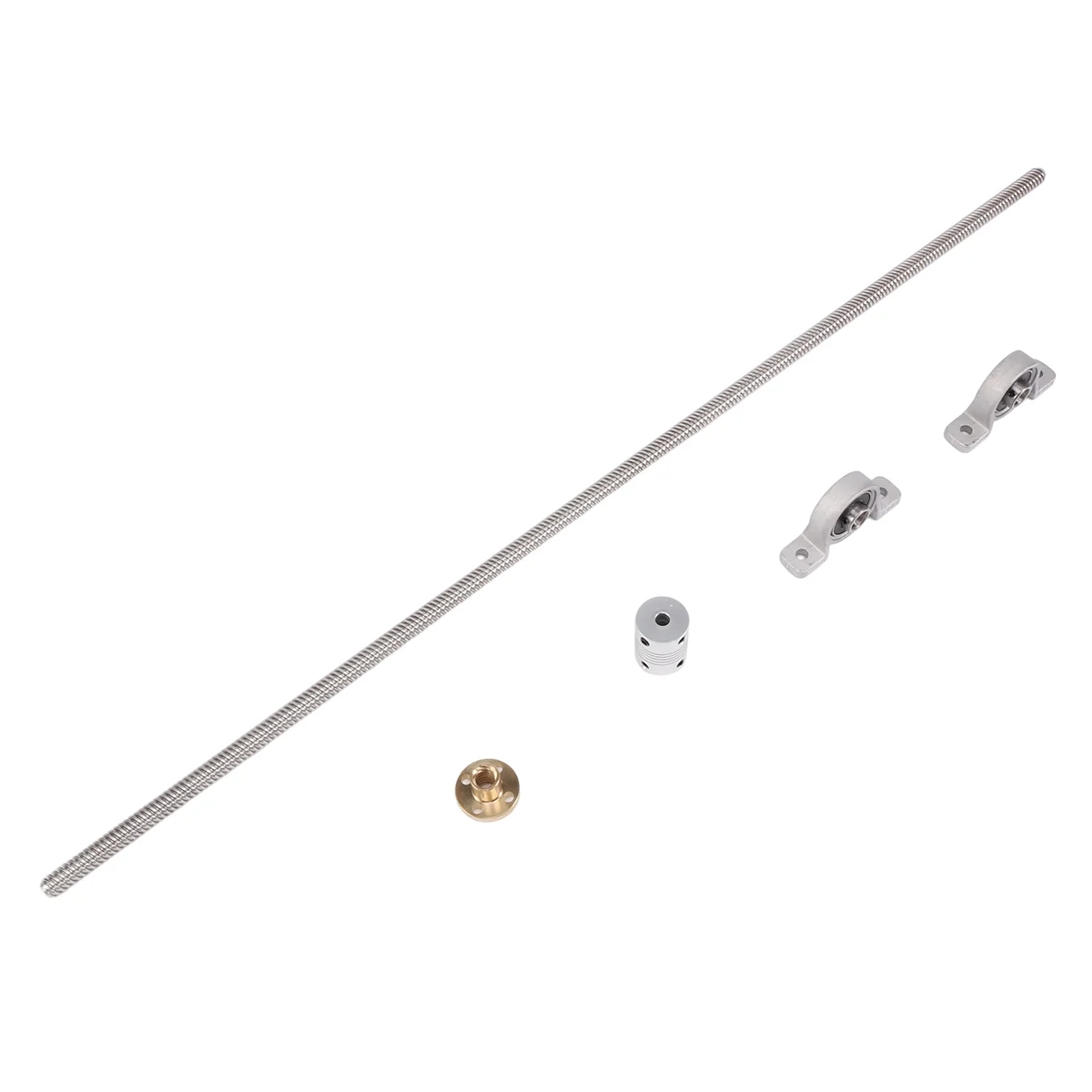 T8 8mm 500mm Lead Screw Rod with Nut Pillow Block Mounted CNC Set For 3D Printer