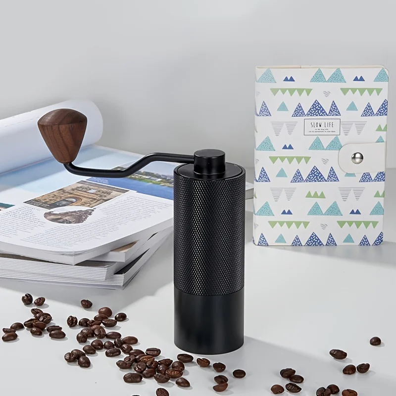 Manual Coffee Grinder,Stainless Steel Conical Burr,Portable Coffee Grinder Manual Aluminum Alloy Adjustable Setting,Free Brush
