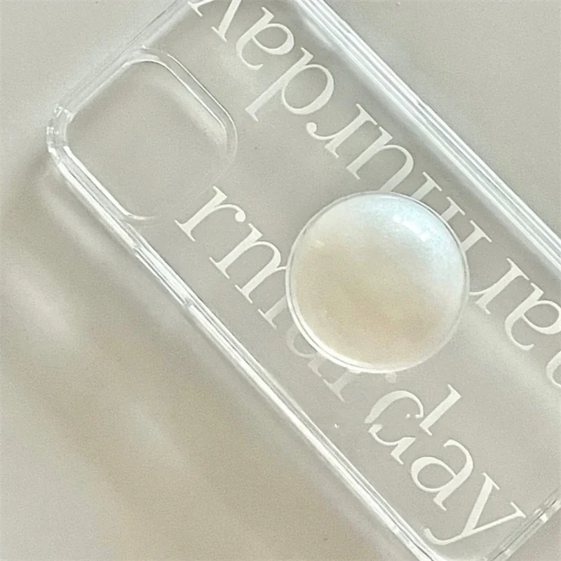 Korean Simple Stylish 3D Pearl Griptok Grip Tok Support for IPhone Samsung Korea Universal Phone Bracket Phone Holder Ring Stand