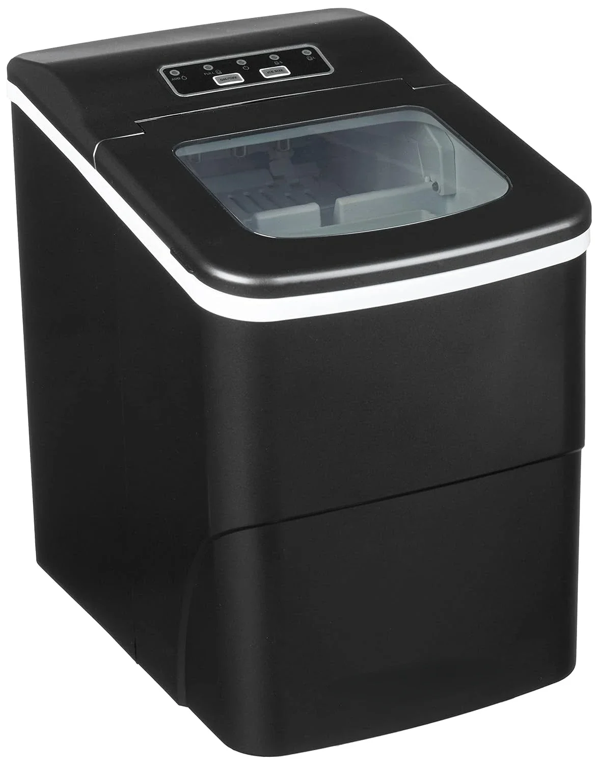 Compact Countertop Ice Maker com design leve, controle inteligente para opções de tamanho de gelo grande ou pequeno, 26 lbs Fácil de usar