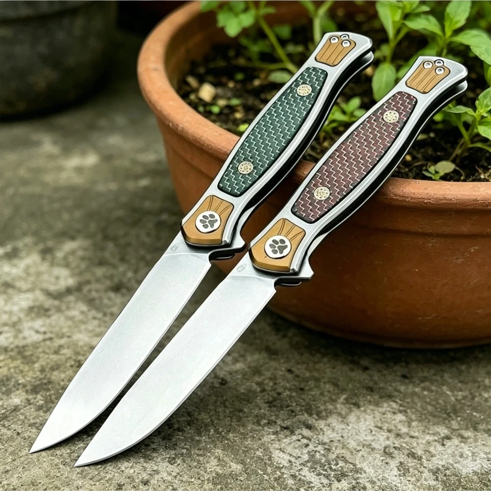 

Складной нож EDC для мужчин, лезвие из стали D2, рукоять из карбонового волокна, легкий и прочный карманный нож для кемпинга и походов