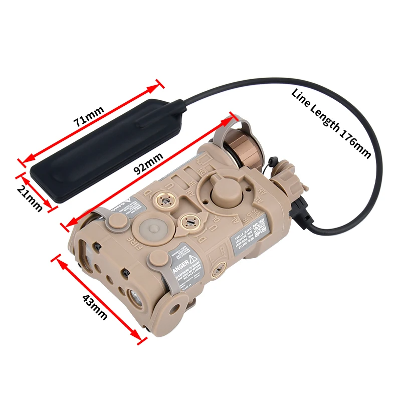 Picture 5: Tactic NGAL Laser Red IR Indicator LED Flashlight Strobe Function Remote Switch Fit 20mm Picatinny Rail Airsoft Hunting Light