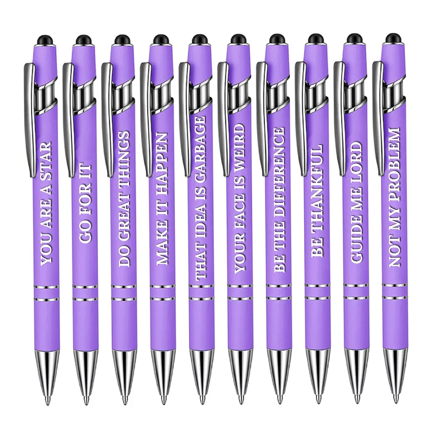 Funny Pens Desk Pens With Screen Touch 10 Pieces Ballpoint Pens Office Inspirational Snarky Screen Touch Stylus Pen Encouraging