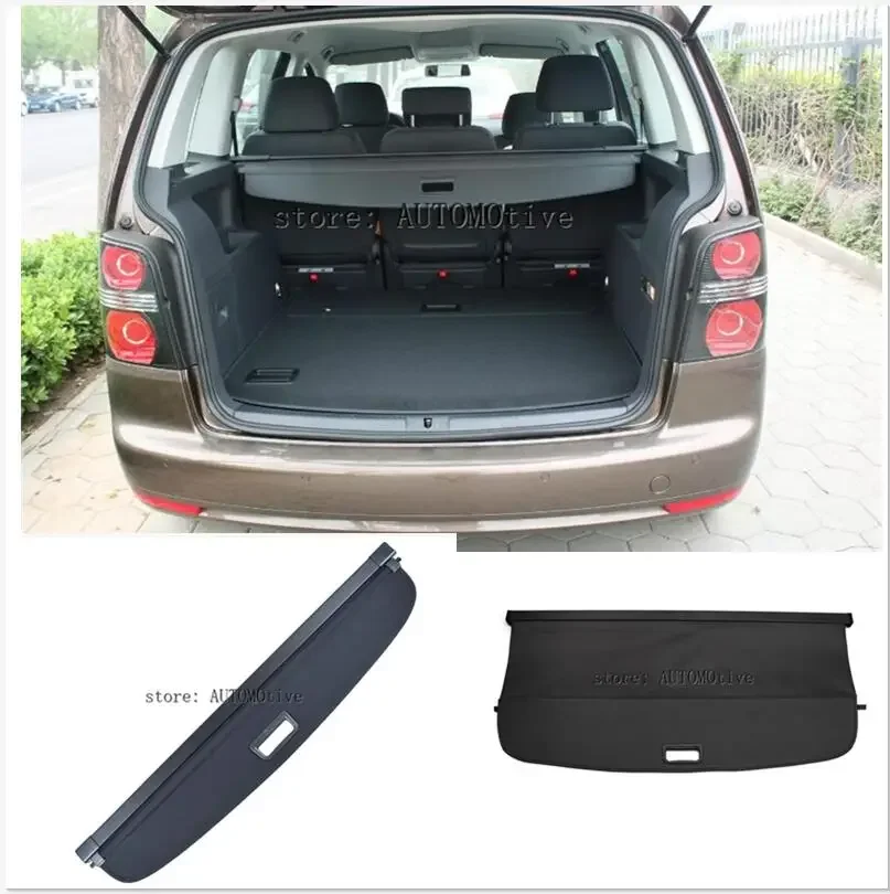 

Car Rear Trunk Security Shield Cargo Cover For Volkswagen for VW TOURAN 2006-2015 High Qualit Black Beige Grey Auto Accessories