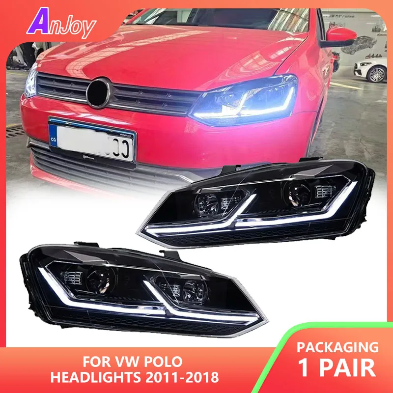 

Стайлинг автомобиля для фар VW Polo 2011-2018 Polo светодиодные фары аксессуары для лучей «ангельские глазки»