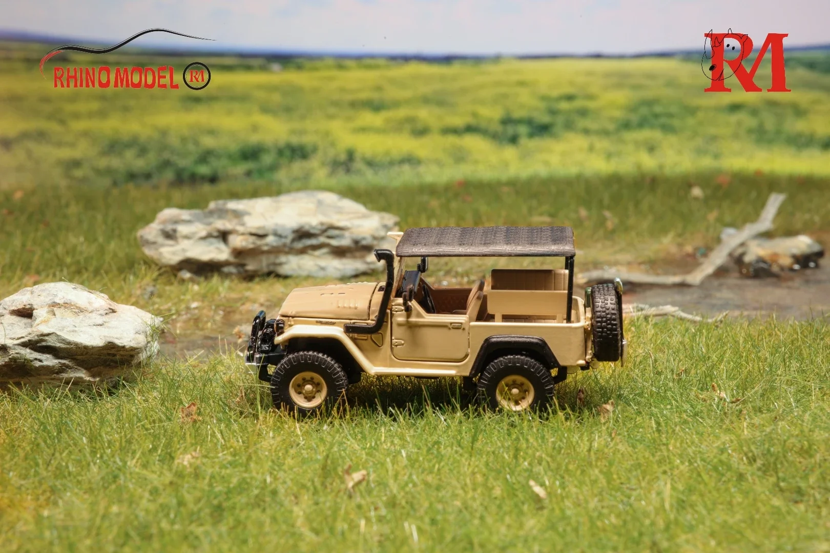 

Модель Rhino RM 1:64 Land FJ, модель автомобиля, отлитый под давлением, желтая/зеленая