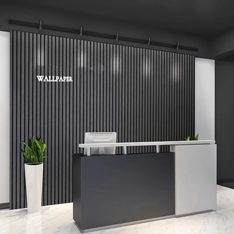 ใหม่สีดําและสีเทากระจังหน้าเลียนแบบไม้ GRAIN Self-กาววอลล์เปเปอร์กันน้ําสไตล์จีนใหม่พื้นหลังวอลล์เปเปอร์