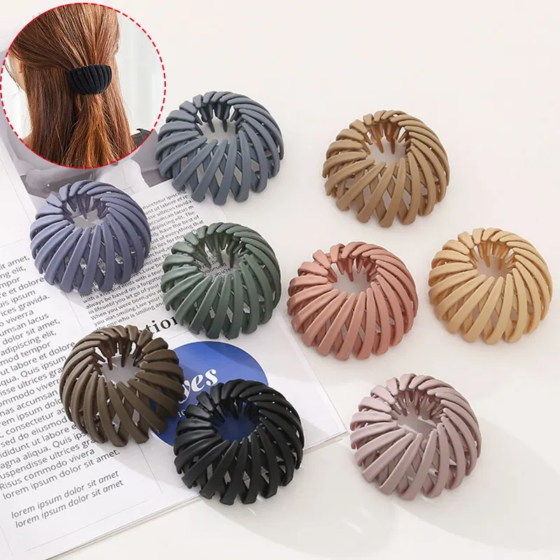 Korean Style Hair Claw Clips Horsetail Buckle Hair Clips for Women Bird Nest Expanding Hair Accessories Matte Hairpins Bun