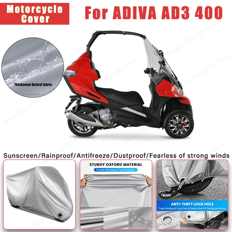 

For ADIVA AD3 400 No Ear Motorcycle Cover - Outdoor Full Body Protection, Waterproof Dustproof Heat-Resistant Moto Accessories