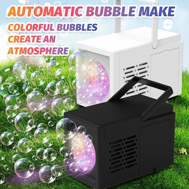 10 หลุมอัตโนมัติ Bubble เป่ามือถือไฟฟ้า Bubble Machine ของเล่นกลางแจ้งวันเกิดไม่มีแบตเตอรี่และ Bubble Water