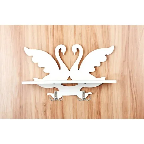 Ersa Wood Swan Wall Rack Keychain 100 Mdf