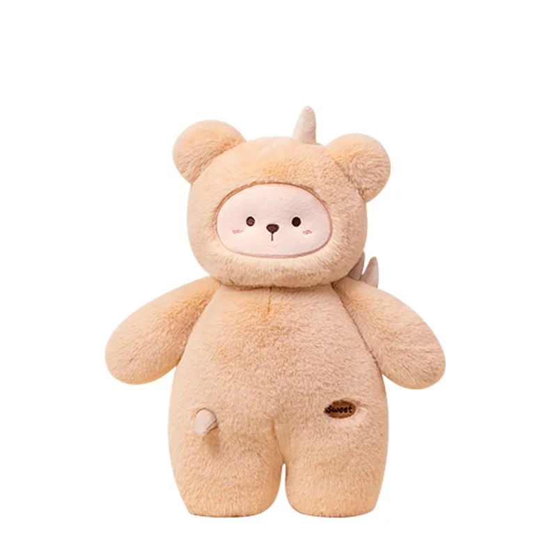 Poupée en peluche de fruits et animaux de dessin animé, oreiller pêche, transforme en chat et chien, poupée apaisante pour femme