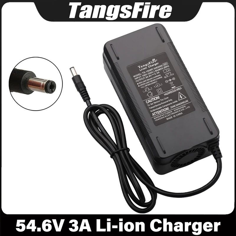 

54.6V 3A Smart Lithium Battery Charger Input 100-240V 13Series For 48V Polymer Li-ion Battery Charger DC High Quality Connector