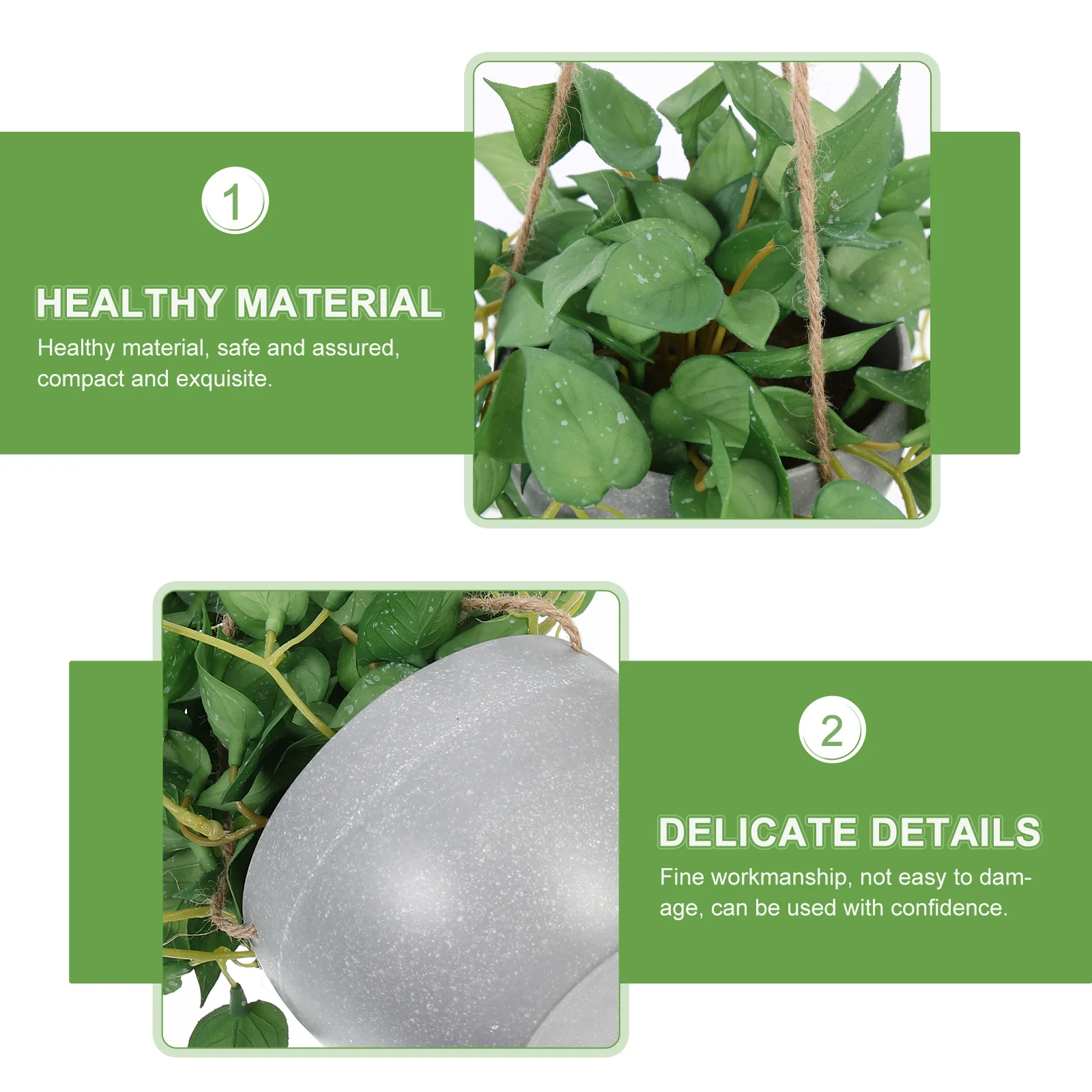 

Simulation Green Pothos Potted Plant Lifelike Rattan Pendant Fake Vine Decor For Indoor Outdoor Wall Hanging Garden Home Office