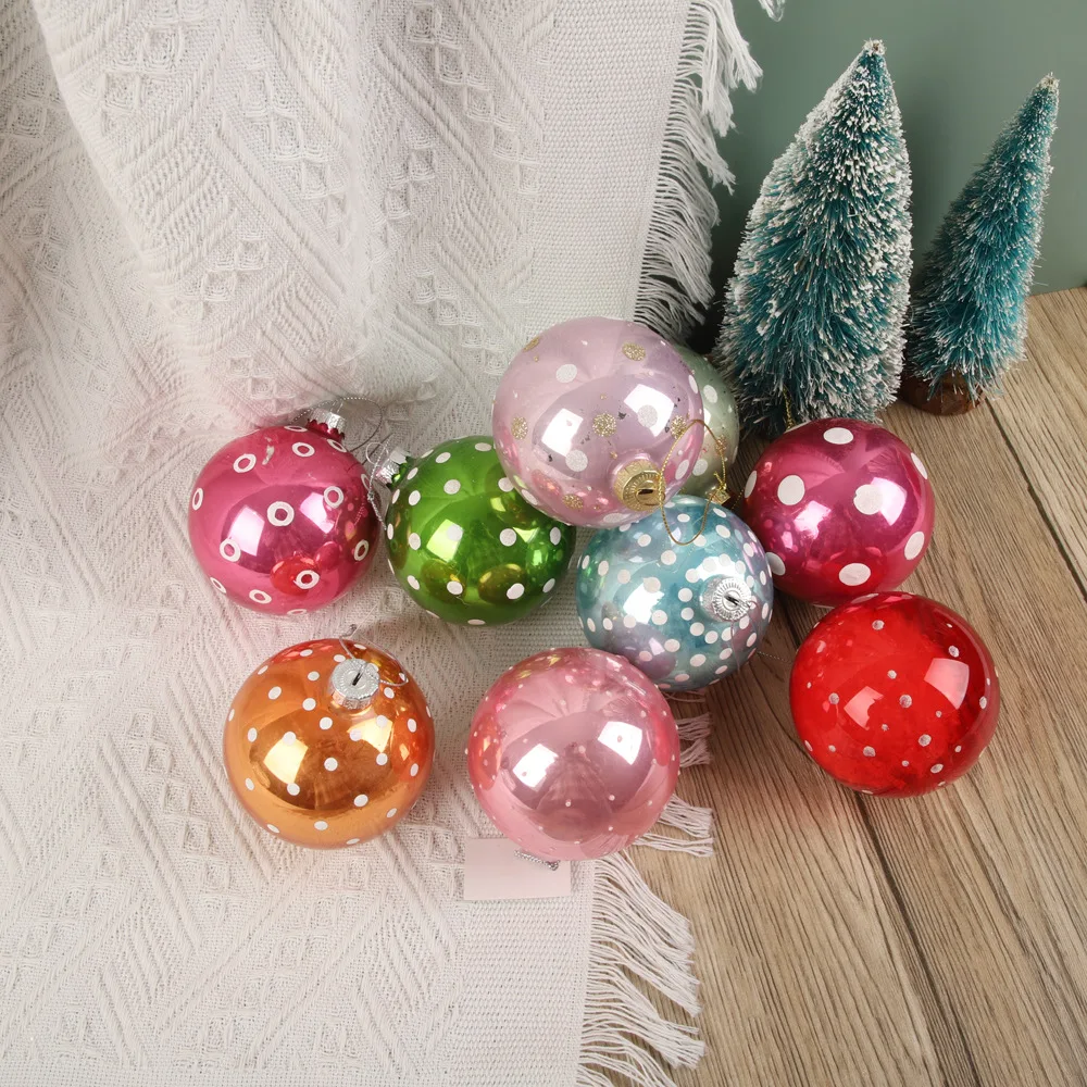 

Pink Christmas Baubles Painted Stencil Christmas Class Balls Christmas Ornaments for Arrangements Adornos Navidad 2024