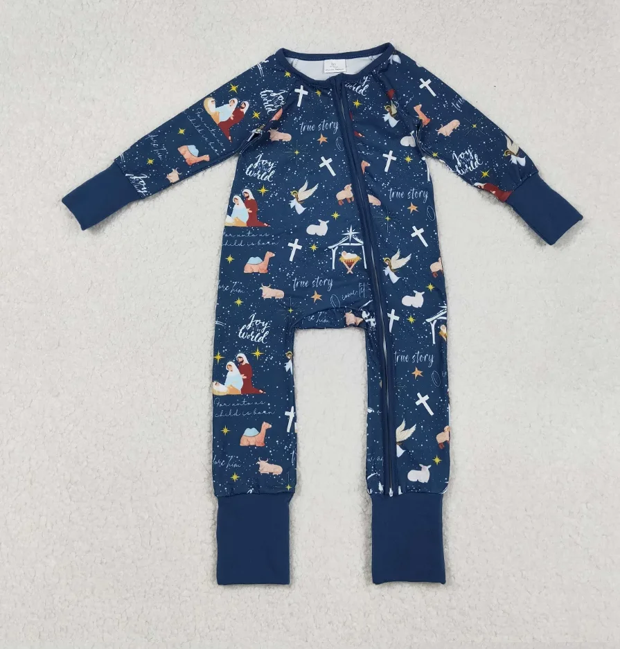 

Рождественские детские пижамы с длинными рукавами для маленьких мальчиков, одежда для сна для новорожденных, комбинезон на молнии для малышей