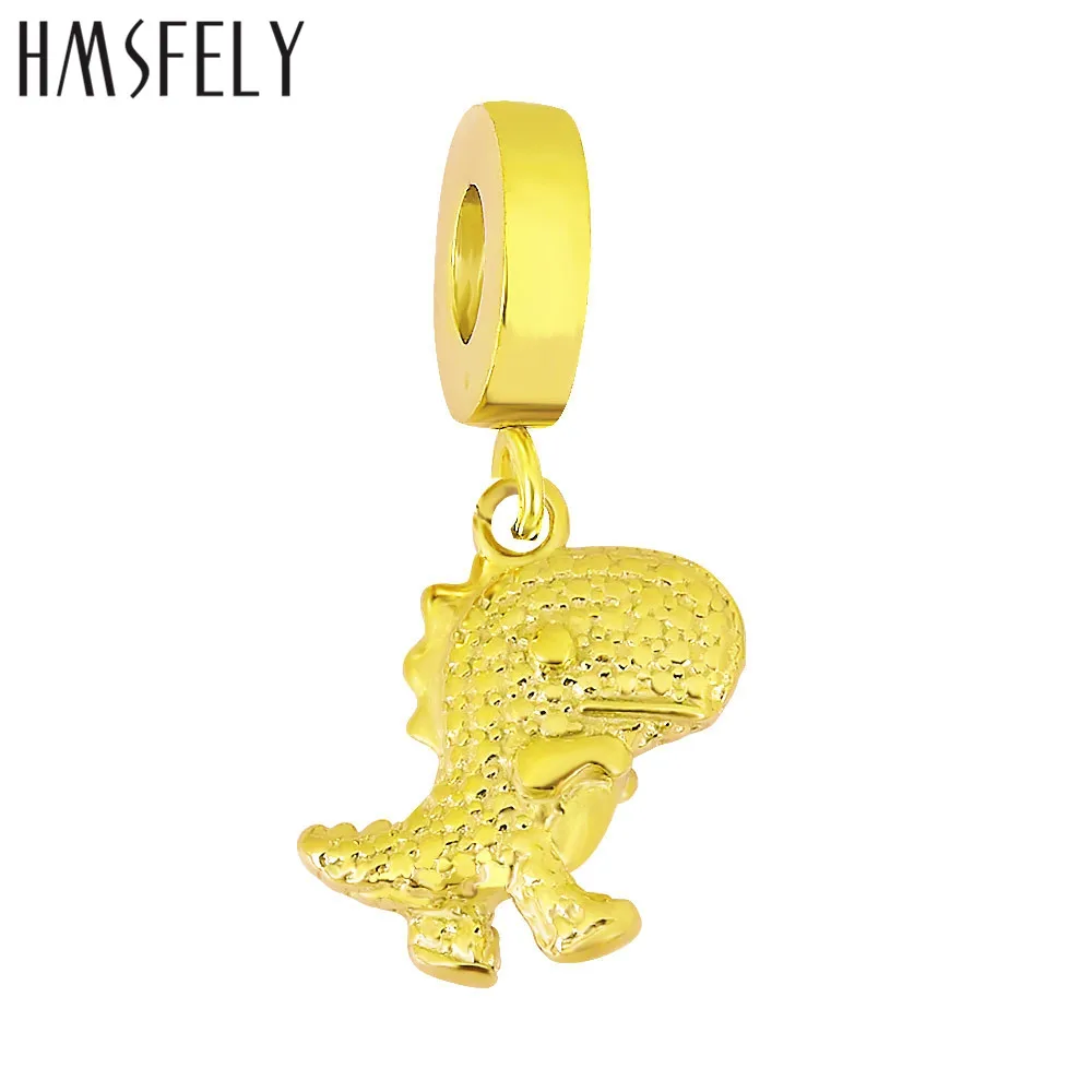 HMSFELY Stainless Steel Little Dinosaur Pendant For DIY Bracelet Necklace Jewelry Making Accessories Bracelets Parts