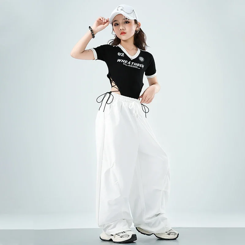 Teenager Hip Hop Kleidung Mädchen K-pop Crop Top Street Dance Cargo Hosen Kinder Streetwear Kinder Jazz Cheerleader Kleidung Set