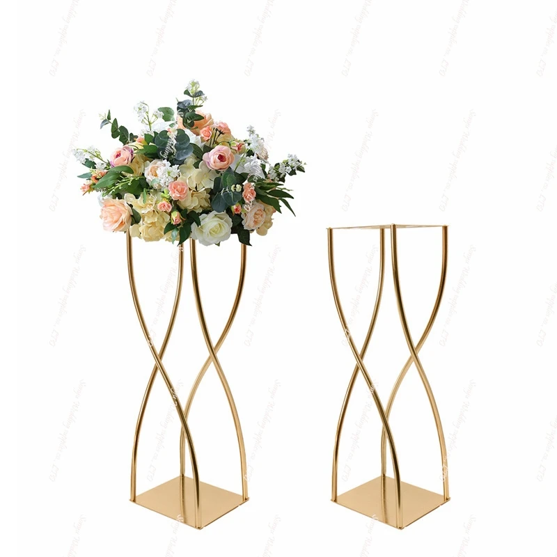 wedding table candlestick holder sliver Gold Metal CandleHolder Stand Table backdrop stick Centerpieces