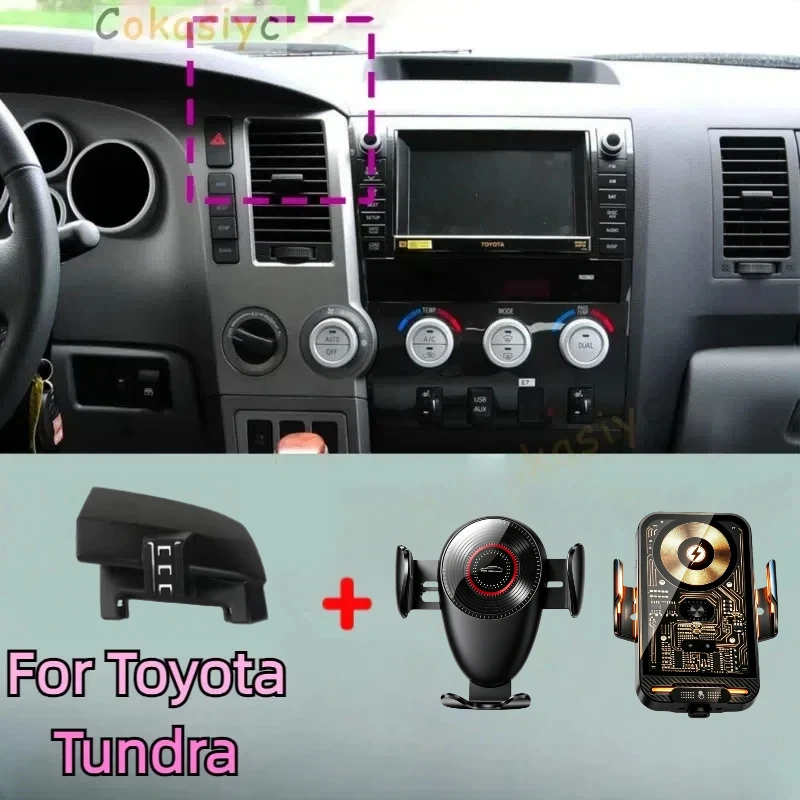 Para toyota tundra 2007 2008 2009 2010 2011 montagem do telefone do carro carregador sem fio especial suporte do telefone móvel base de suporte fixo