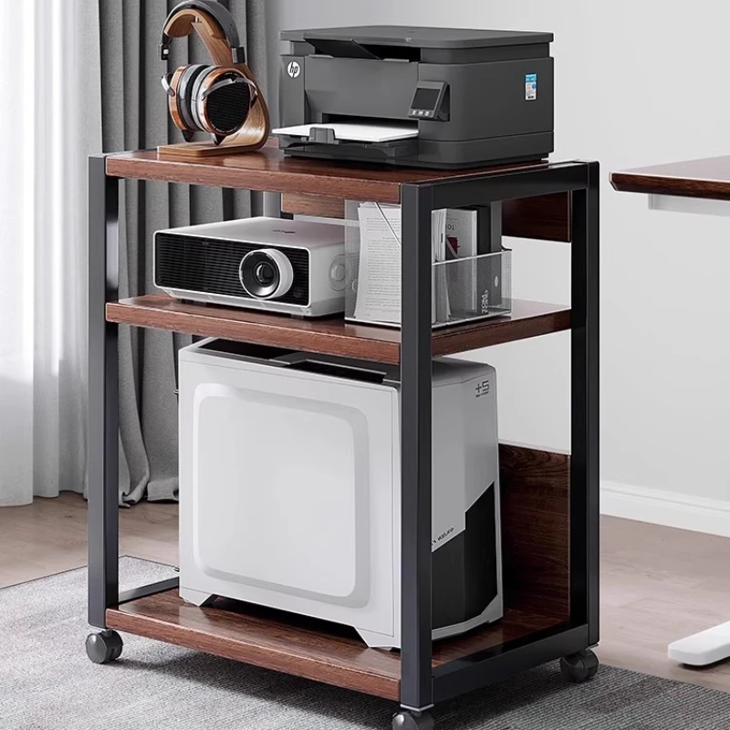 

Host bracket Printer shelf Movable multi-layer bookshelf Small apartment floor shelf Office locker