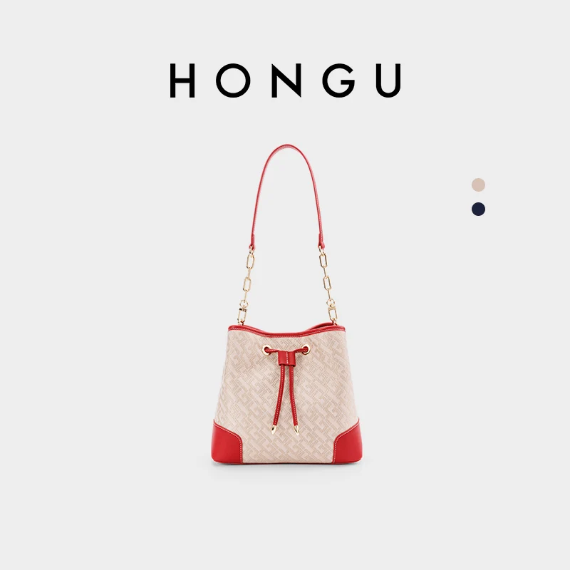 

HONGU Women's Summer Bag Synthetic Leather Drawstring Handheld Crossbody Bag Fashion Geometric Kawaii Style Phone Bag H51754738
