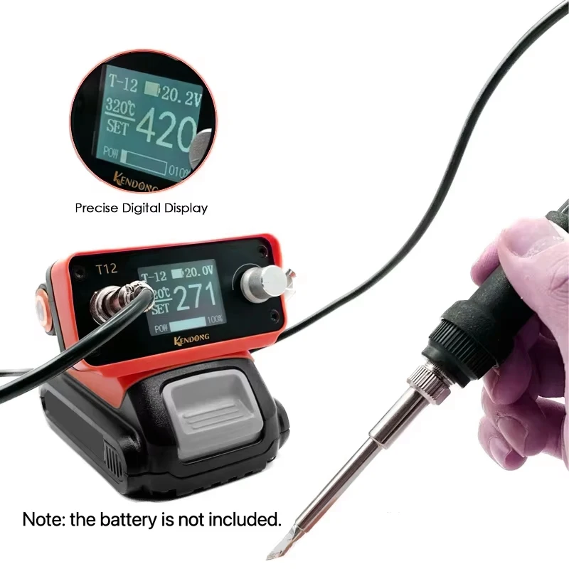Cordless Soldering Iron Station For Dewaltt/Makita/Milwaukee/Bosch，18V 20V Battery Wireless Portable DIY T12 Welding Station