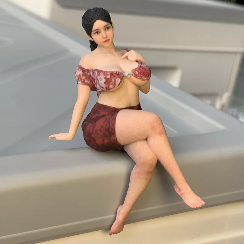 1/16 1/12 1/18 Super realistic sexy big beautiful woman handmade sculpture gk realistic car model miniature scene chassis figure