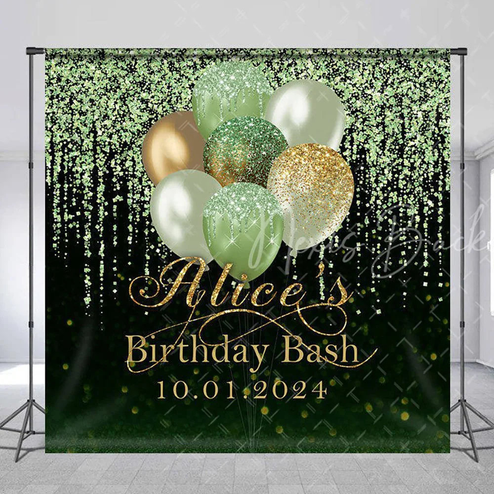 

Зеленый блестящий фон для фотосессии с воздушными шарами, черный фон для дня рождения, блестящий фон для фотозоны, украшение для вечеринки