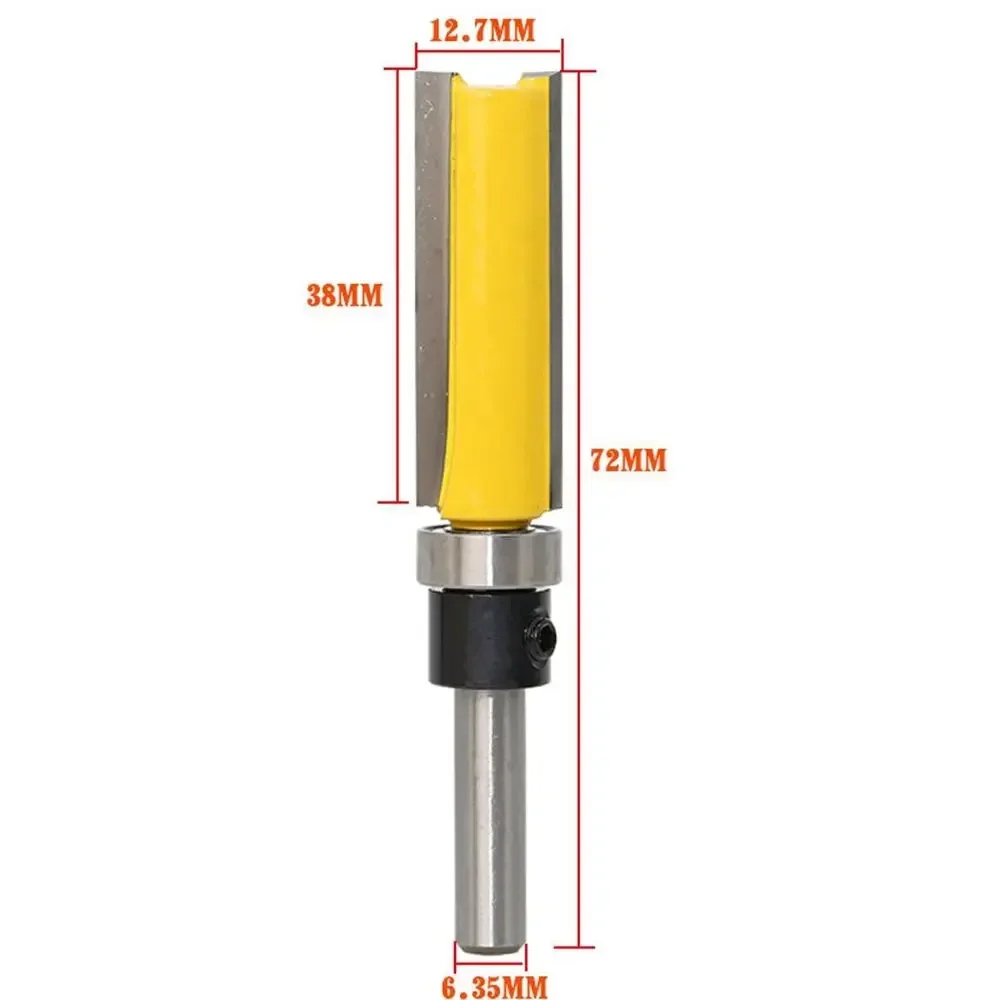 38mm Edge End Milling Cutter Trimmer Cleaning Flush Trim Box Bits Tools 1/4 Shank Wood Router Bit / Random Color