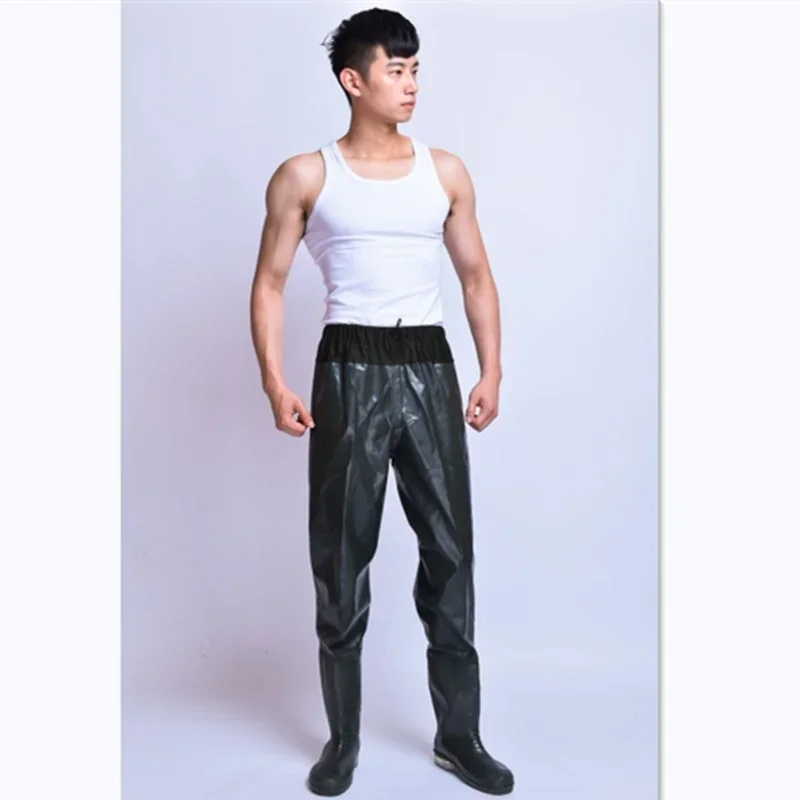 Outdoor Waterproof Fishing Waders Anti-wear Pants Non-slip Rubber Boots Wading Hunting Elastic Waist Clothing Overalls Trousers