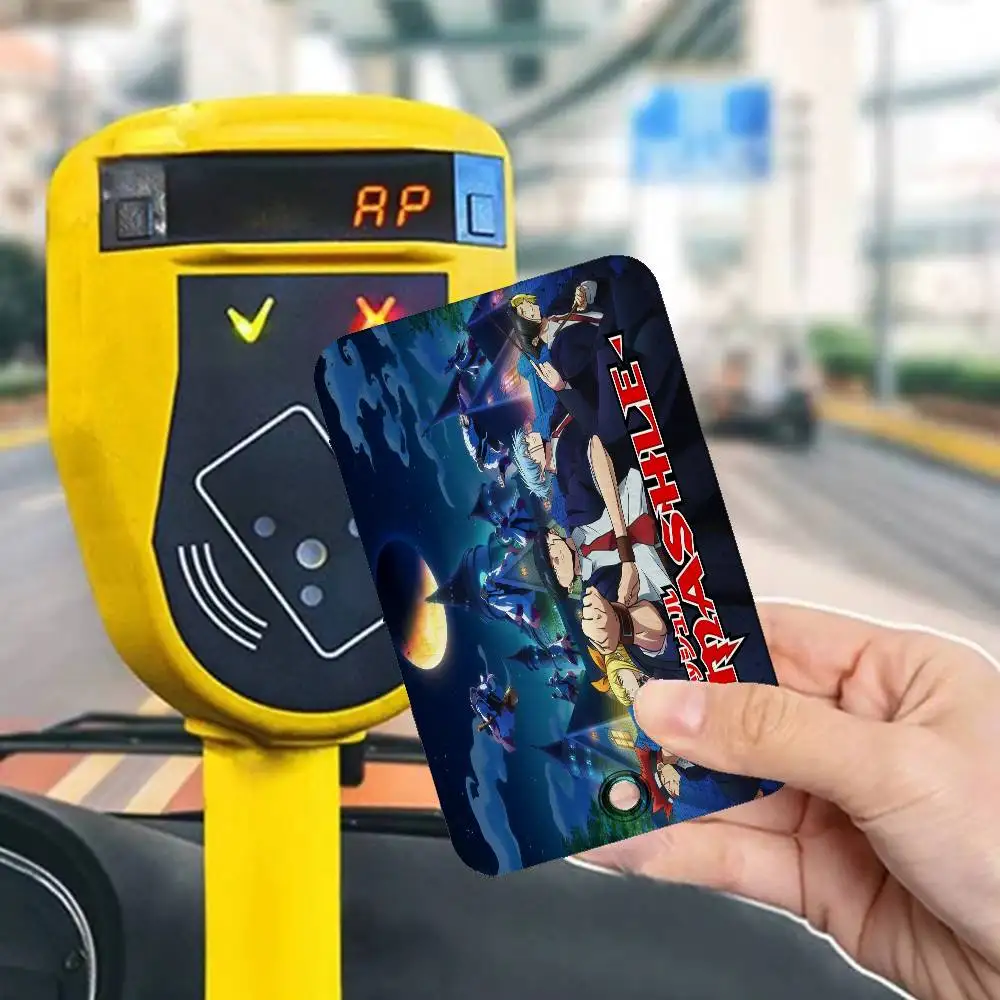 MASHLE Anime Japan Rectangle ID Card Case Keychain Access Card Bag Key Tag Ring Leather Card Holder Key Ring Access