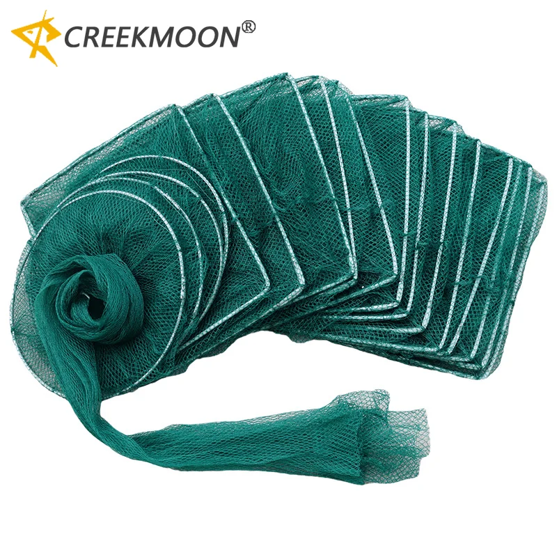 1.5-5.5M Foldable Fishing Shrimp Net Sinkers for Deep Water Crab Minnow Bait Lobster Cage Crab Fish Drying Trap Cast Dip Fishnet