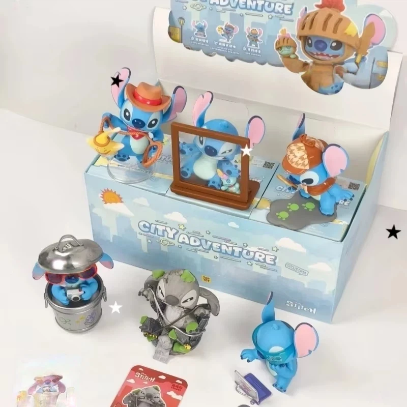 

Genuine Disney Stitch City Adventure Series Blind Box Decor Kawaii Anime Toy Surprise Mystery Box Home And Car Holiday Gift