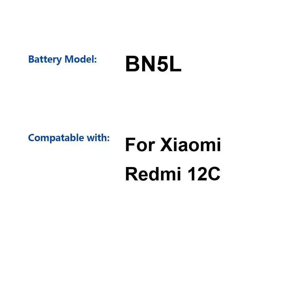

Безопасный аккумулятор мобильного телефона емкостью 5000 мАч для Xiaomi Redmi 12C BN5L