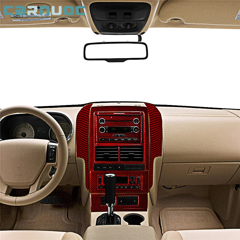 

For Ford Explorer Sport Trac Mercury Mountaineer 2008-2010 Accessories Car Interior Decorative Carbon Fiber Red Stickers