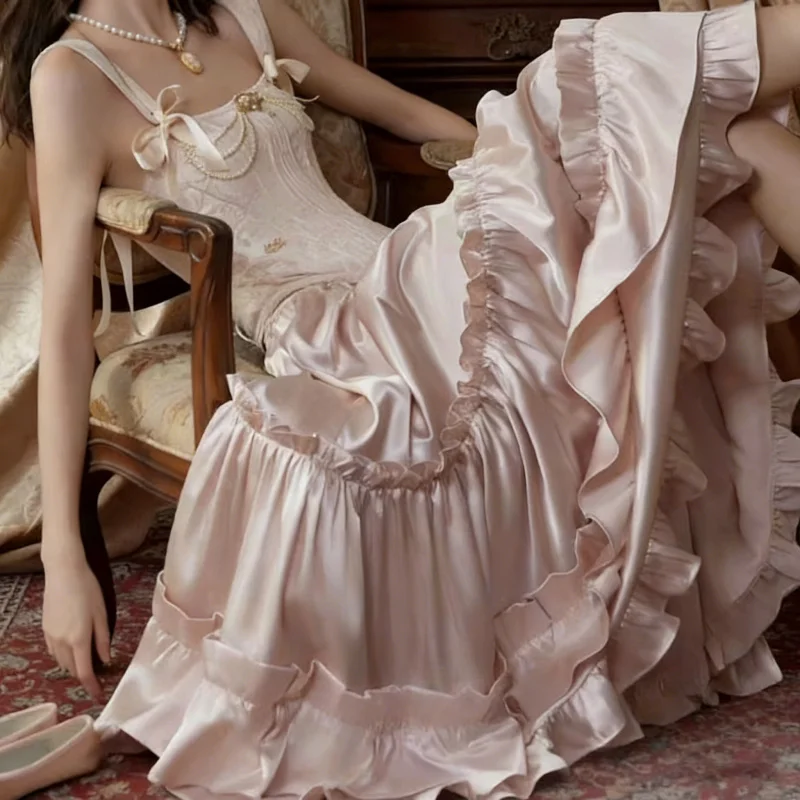 

Vintage Pink Women Skirt Luxury Designer Runway Style, High Quality European Trendy Chic Elegant Skirts for Lady Formal Party