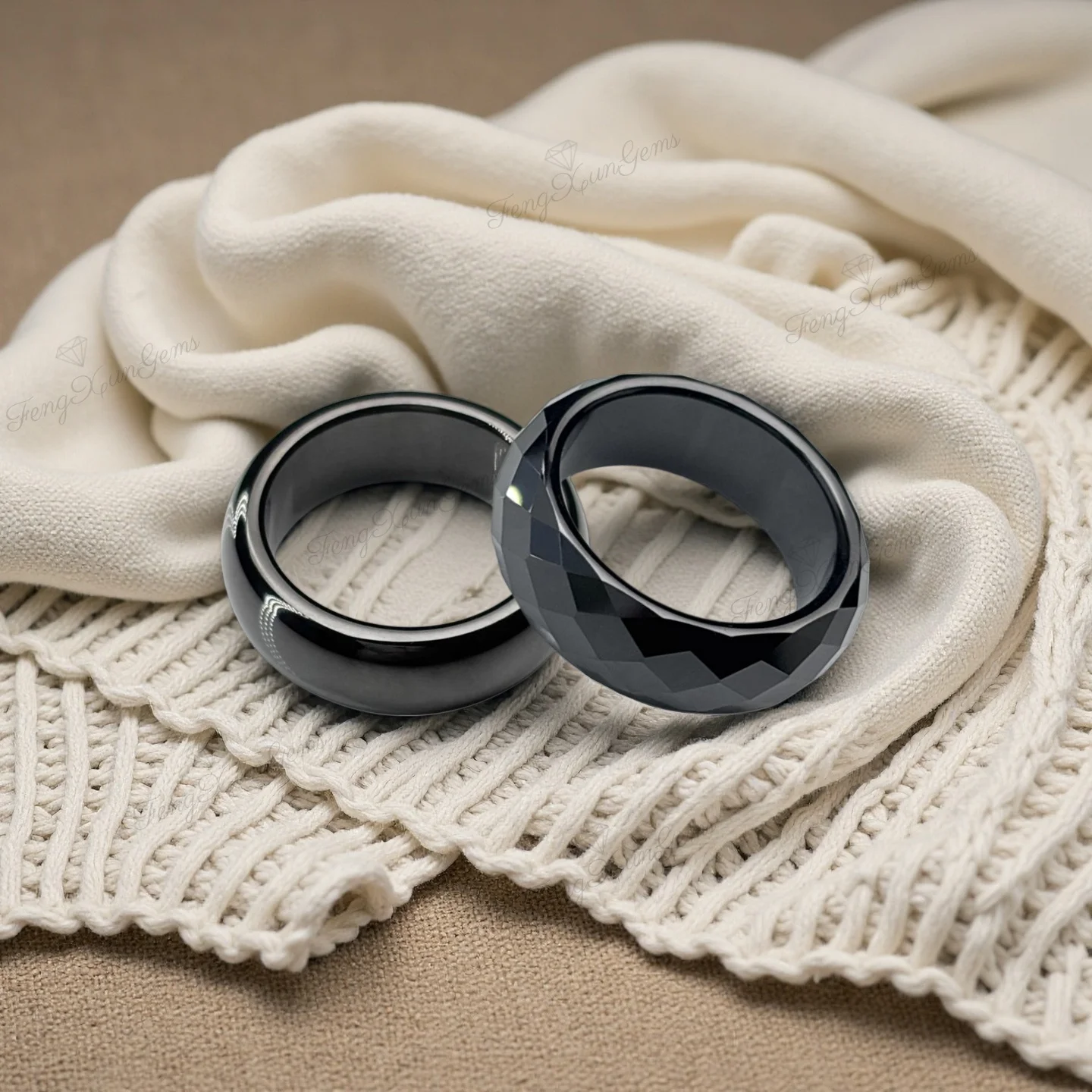 Personality Fashion Woman Men Finger Zirconia Cubic Ring, Black,Faceted Ring / Smooth Plain Band, Daily & Occasion Jewelry