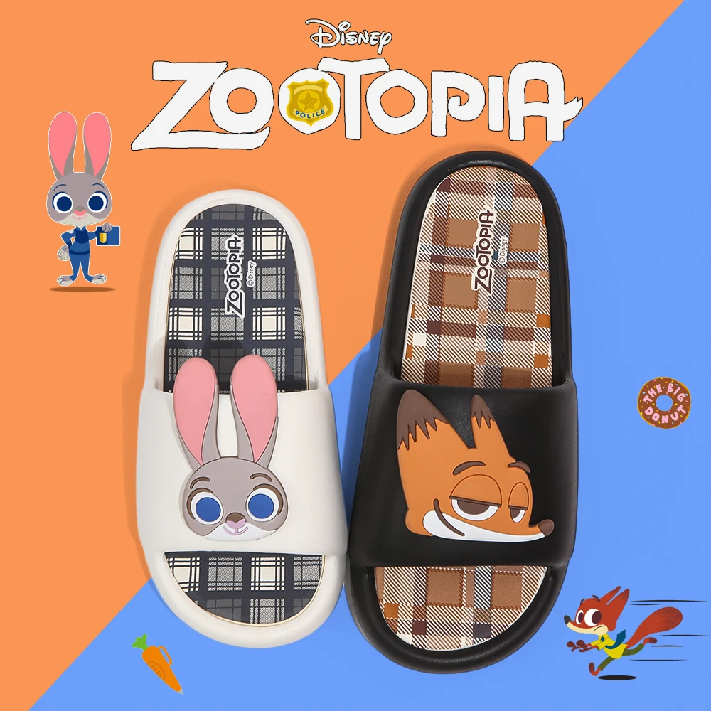 

Zootopia Nick Judy Anime Peripherals Slippers Creative Couple Home Flat Non-Slip Slippers Summer Adult Slippers Sandals