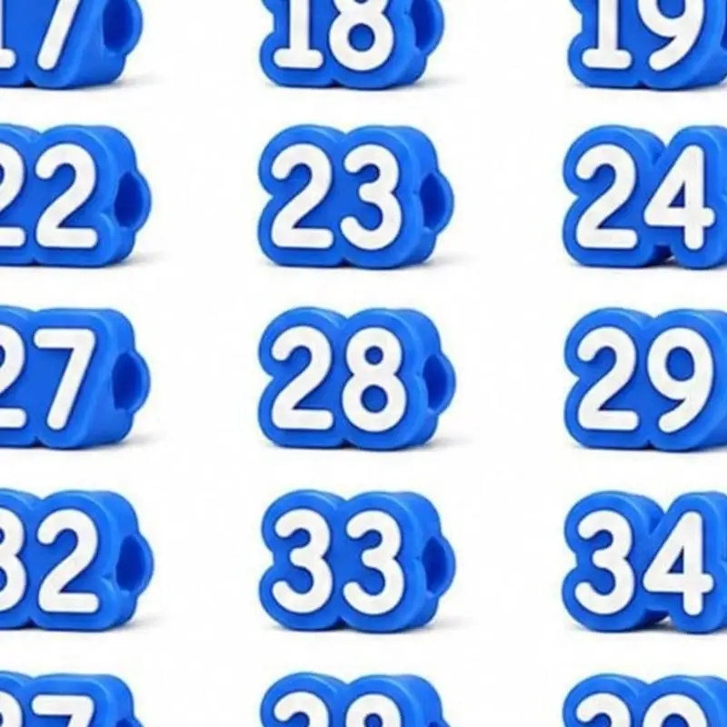 Pencil Toppers Decoration Numbered Pencil Labels for Classroom Supply Sorting, Shared Pencil Order and Desk Use 896C